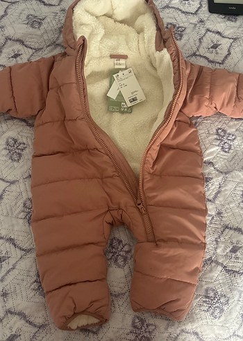 Kız Bebek Kahverengi Kürklü Tulum