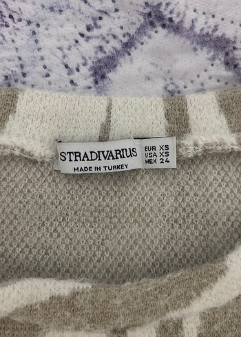 xs Beden Uzun Kollu Zebra Desenli Kadın Kazak