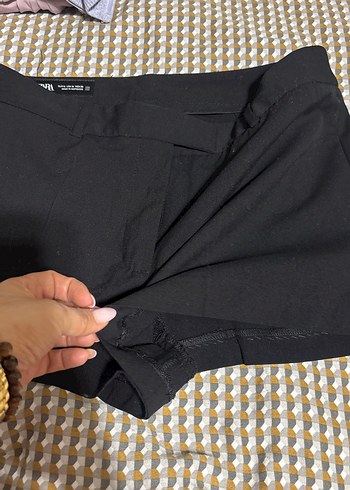 Siyah Belli Midi Hamile Şortu - Görsel 4