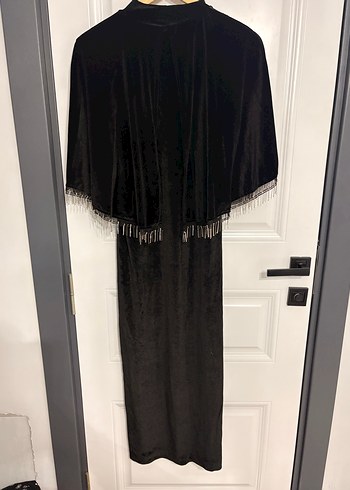 Diğer Uzun Siyah Gotik Kadın Elbise kadife
