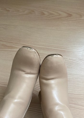 37 Beden Bej Deri Kadın Topuklu Bot