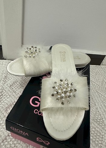 Diğer Giona İnci Ve Tasli Beyaz Terlik