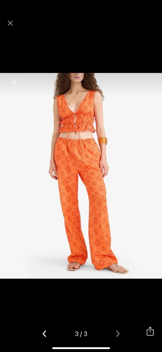 Turuncu Bağlamalı Salaş Bohem Monokini - Görsel 2