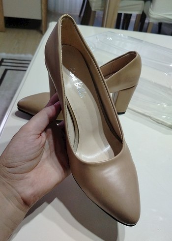 39 Beden Bej Stiletto Topuklu Kadın Ayakkabı