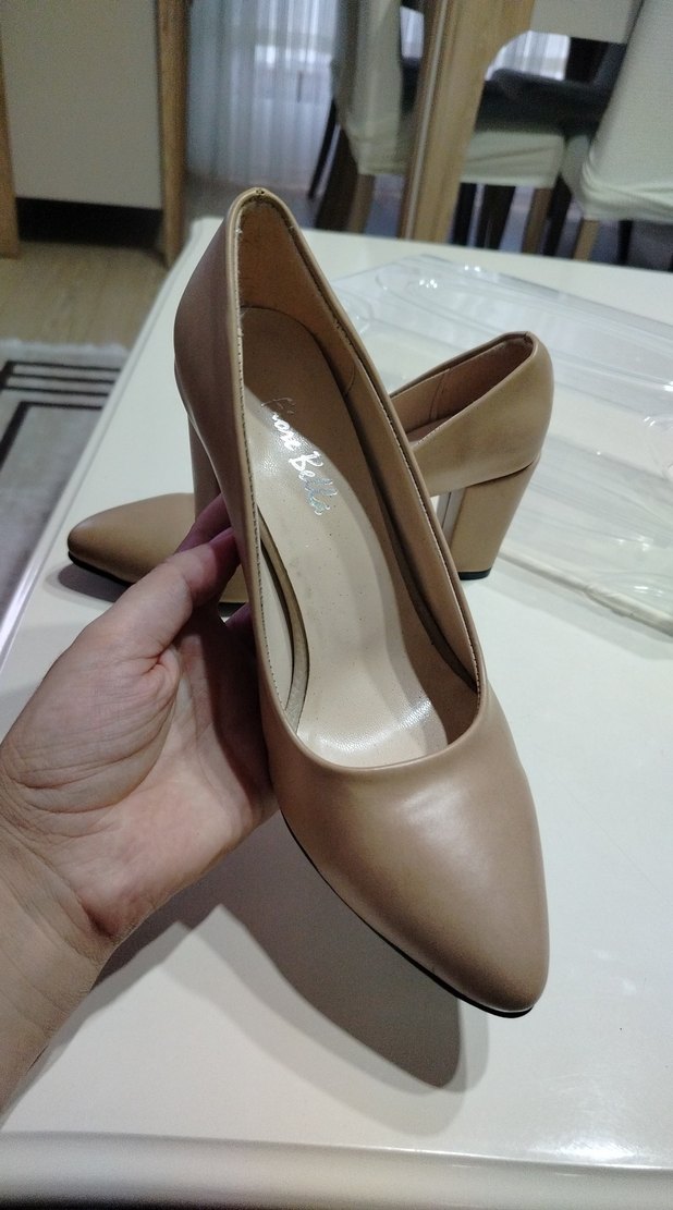 Bej Stiletto Topuklu Kadın Ayakkabı - Görsel 3