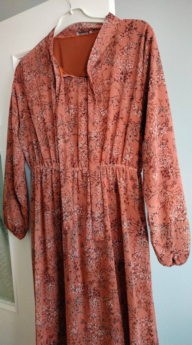 Bohem Tarz Uzun Kahverengi Elbise - Görsel 3