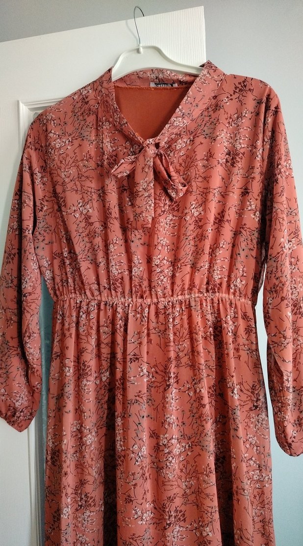 Bohem Tarz Uzun Kahverengi Elbise - Görsel 4