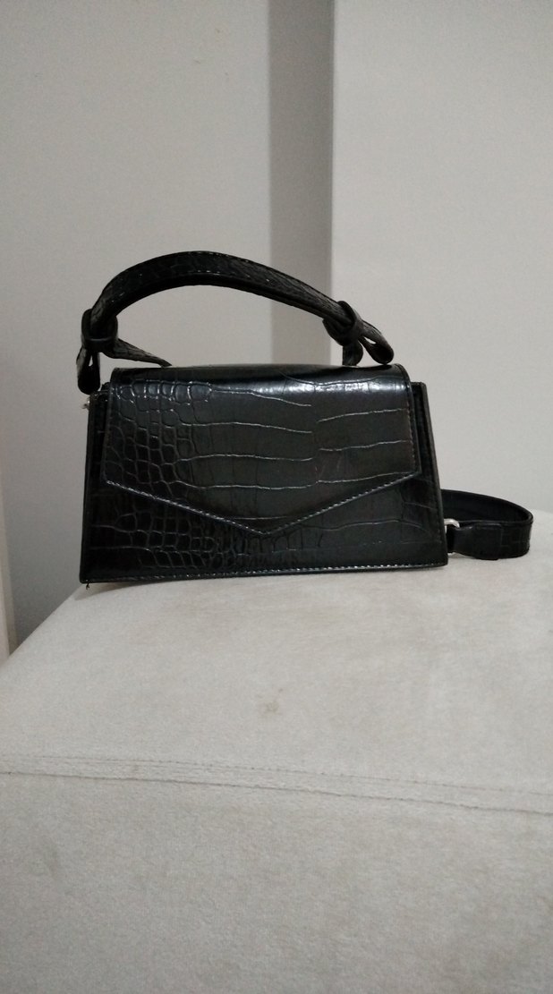 Klasik Siyah Deri Kadın Çanta - Görsel 2