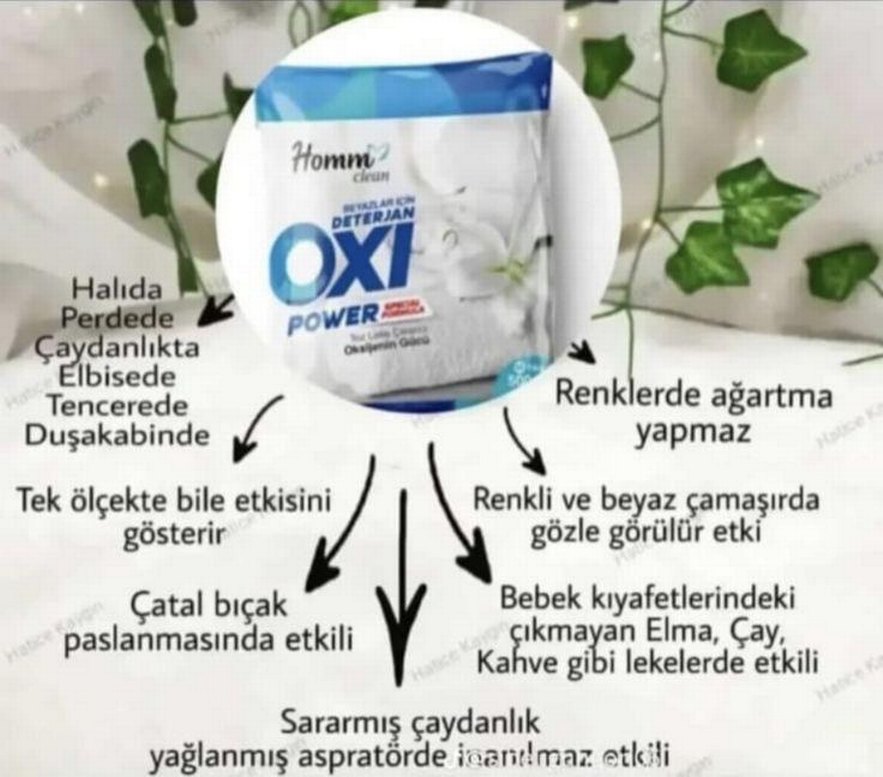 3 adet800Homm Clean Beyazlar İçin Oxi Power Toz Deterjan 500gr - Görsel 3
