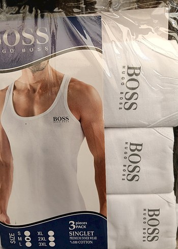 Beyaz BOSS Erkek Atlet 3'lü Paket