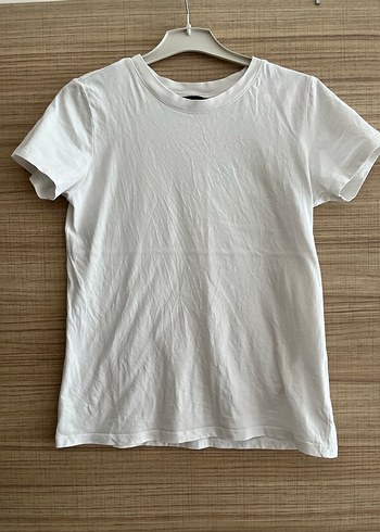 Kadın Beyaz Kısa Kollu Basic Tişört