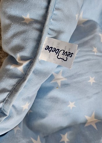 Mavi Yıldız Desenli Bebek Arabası ve Puset Minderi - Görsel 2