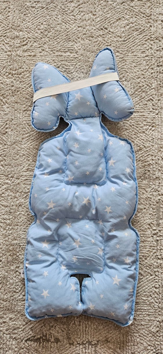 Mavi Yıldız Desenli Bebek Arabası ve Puset Minderi - Görsel 3