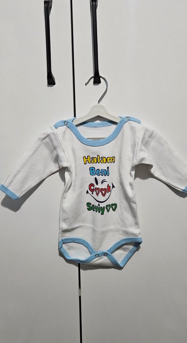 Uzun Kollu Renkli Baskılı Bebek Body - Görsel 2