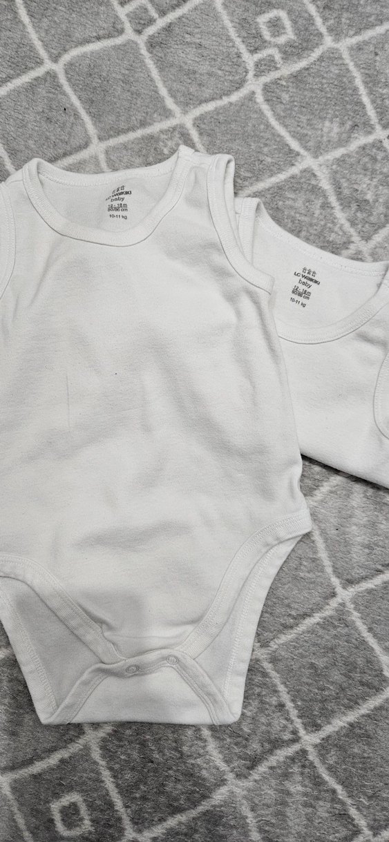 Bebek Erkek Kolsuz Beyaz Body 2'li Pamuk - Görsel 3