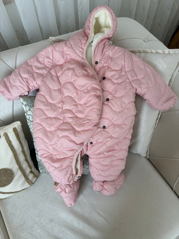 Kürklü Pembe Bebek Kız Tulumu - Görsel 3