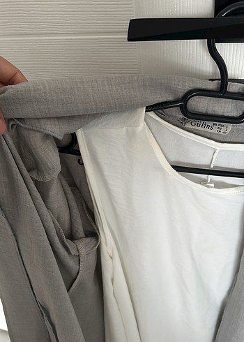 Gri Keten Kadın Blazer Ceket takım - Görsel 2