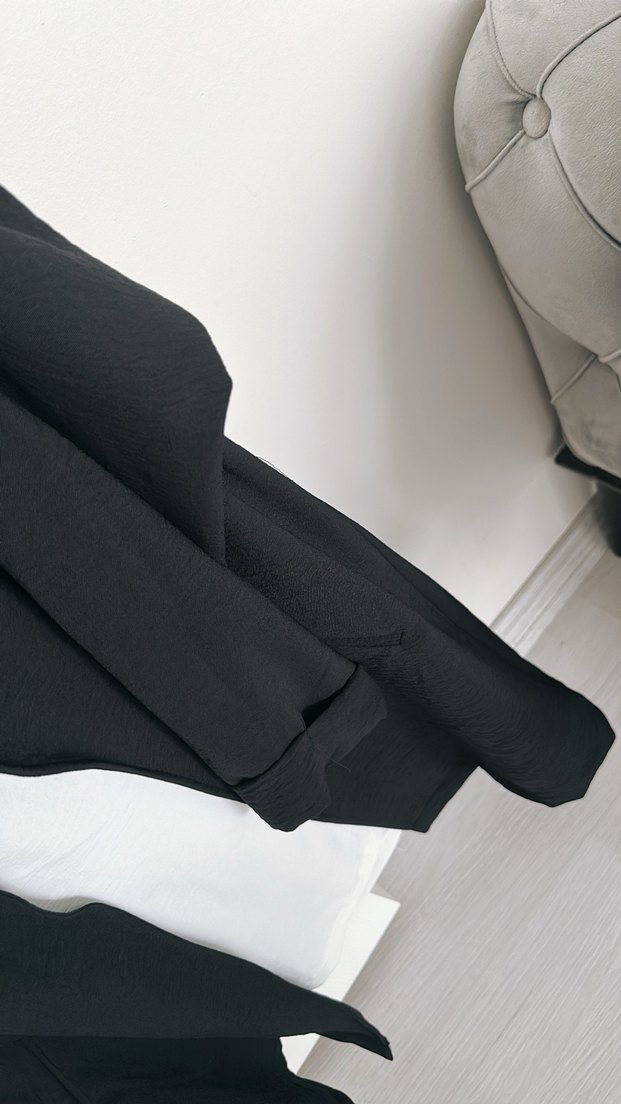 Kadın Siyah Midi Blazer Ceket takım - Görsel 3