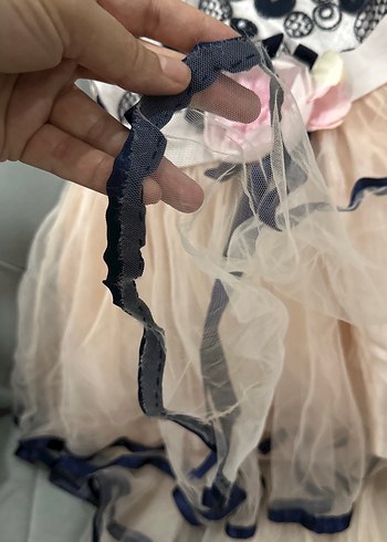 Kız Çocuk Pembe Dantel Detaylı Elbise - Görsel 4