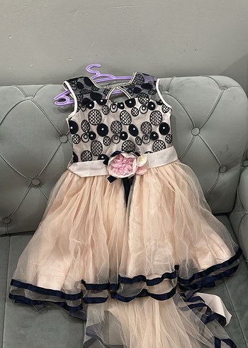 Kız Çocuk Pembe Dantel Detaylı Elbise - Görsel 3