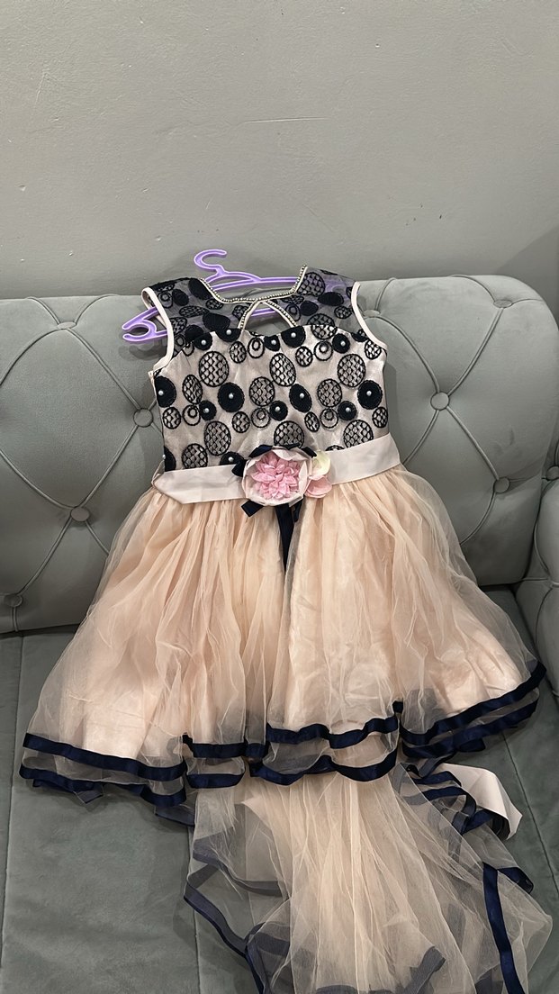 Kız Çocuk Pembe Dantel Detaylı Elbise - Görsel 3