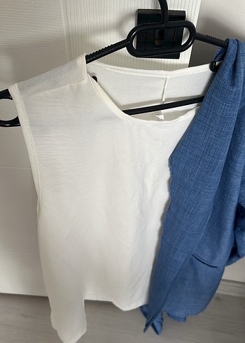 Mavi Keten Kadın Blazer takım - Görsel 2