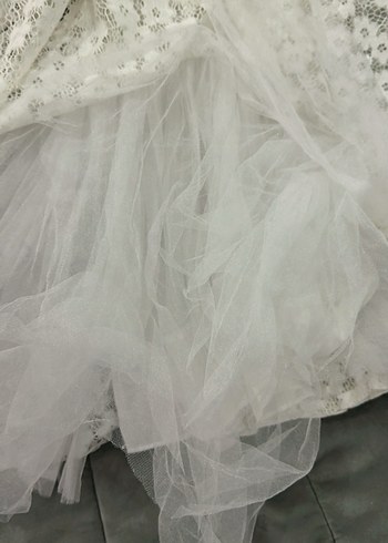 Beyaz Dantel Kız Elbisesi, Kısa Kollu, Bohem - Görsel 2