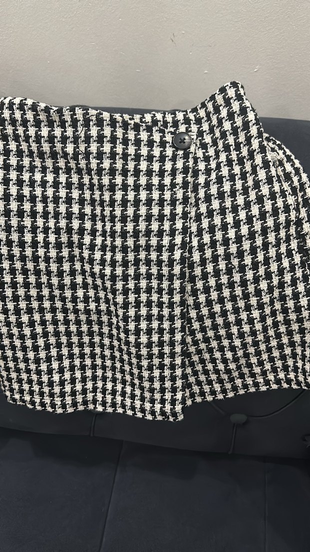 Ekoseli Pilili Mini Etek - Görsel 3