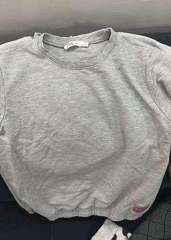 Kız Çocuk Gri Minnie Baskılı Kapüşonlu Sweatshirt altı parça - Görsel 4