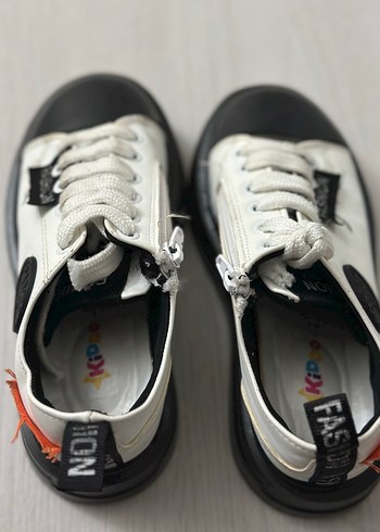 Kadın Siyah-Beyaz Platform Spor Ayakkabı - Görsel 6