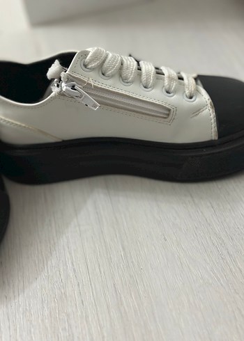 Kadın Siyah-Beyaz Platform Spor Ayakkabı - Görsel 4