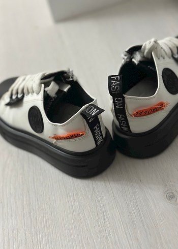 Kadın Siyah-Beyaz Platform Spor Ayakkabı - Görsel 3