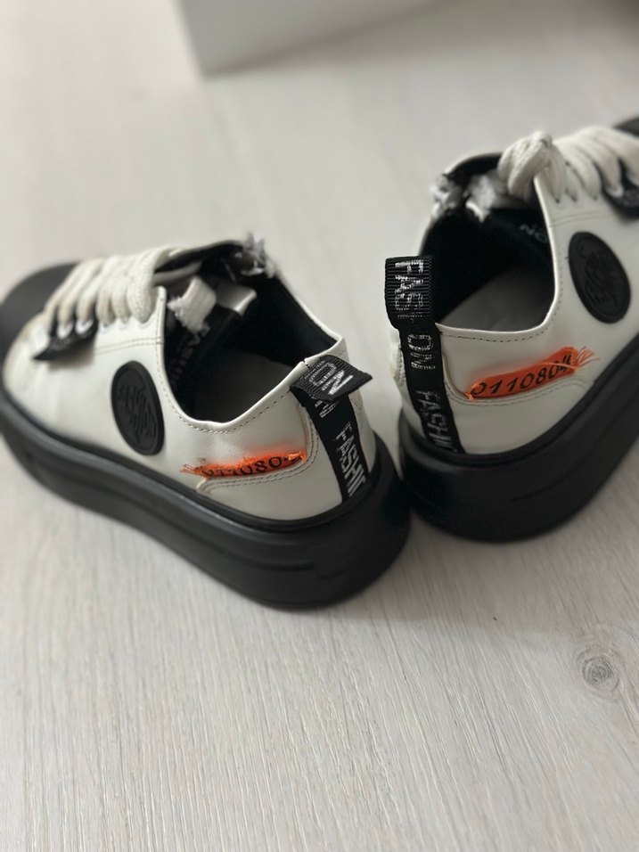 Kadın Siyah-Beyaz Platform Spor Ayakkabı - Görsel 3