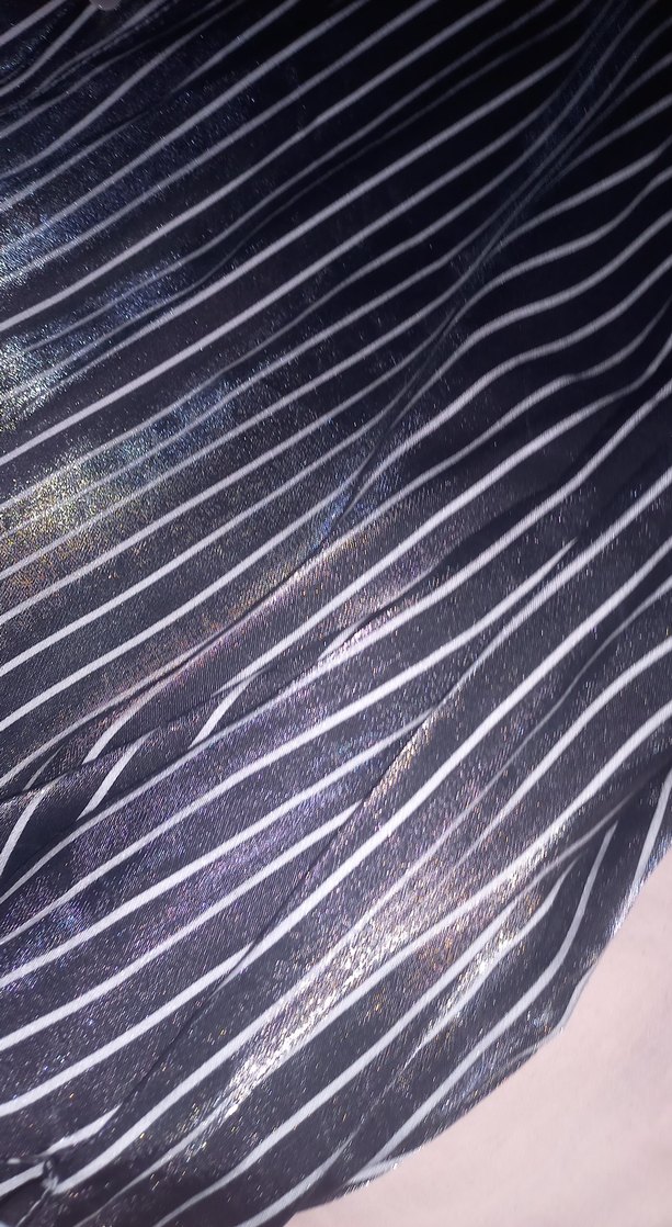 Gri Çizgili Uzun Kollu parlak Gömlek - Görsel 3