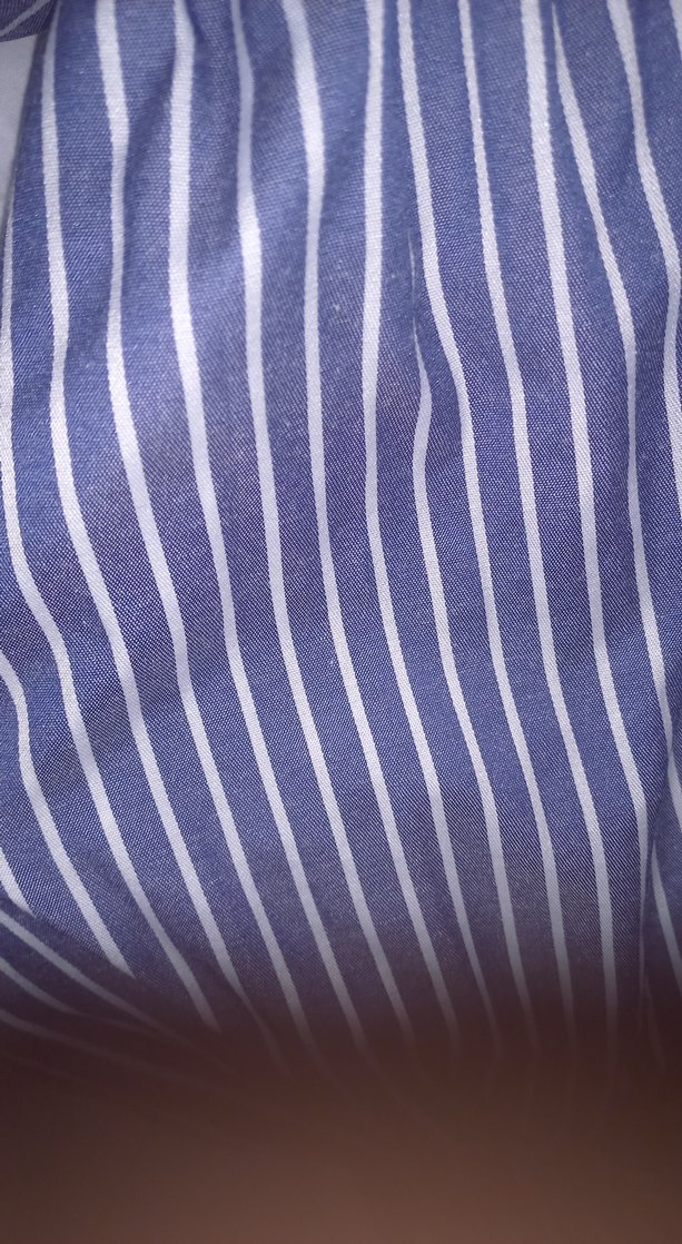 Mavi Çizgili Pilili Midi Kadın Gömlek - Görsel 5