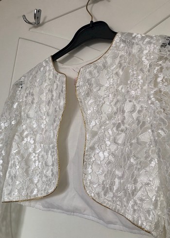 Kız Çocuk Beyaz Dantel Bolero - Görsel 2