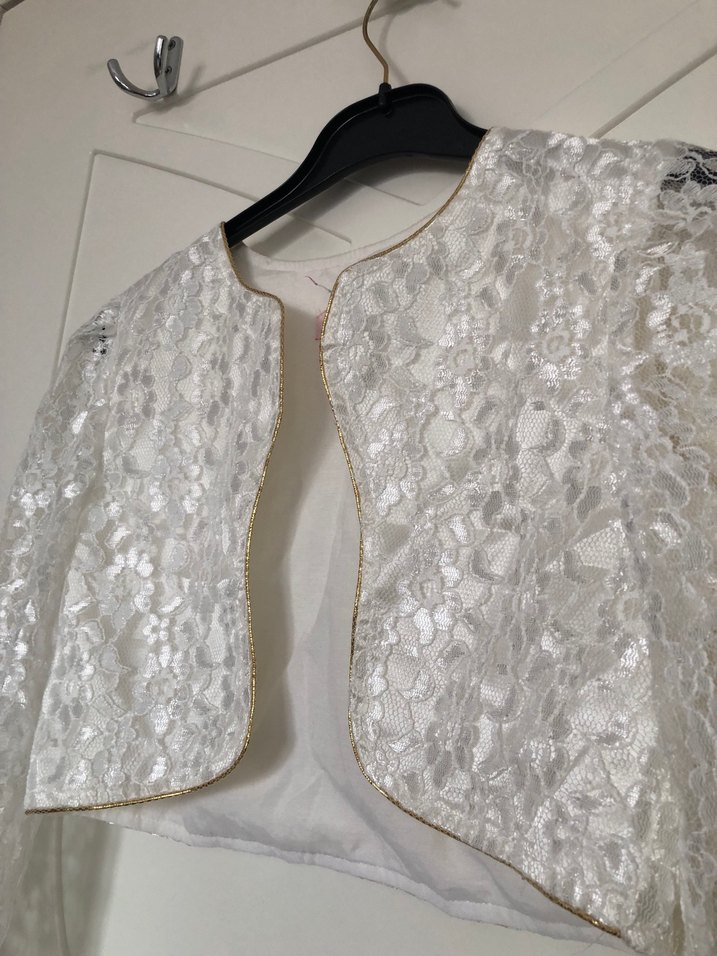 Kız Çocuk Beyaz Dantel Bolero - Görsel 2