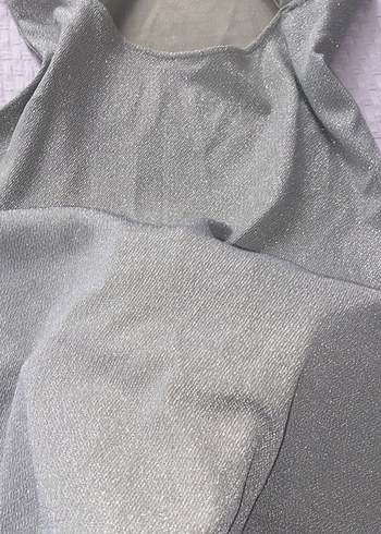 m Beden H&M Simli V Yaka İnce Askılı Mini Elbise
