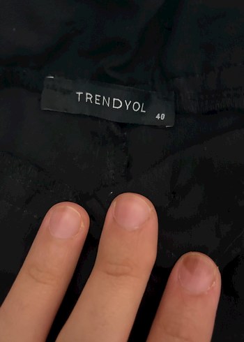 trendyolmilla siyah kargo kumaş pantolon