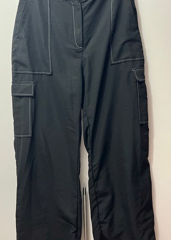 trendyolmilla siyah kargo kumaş pantolon