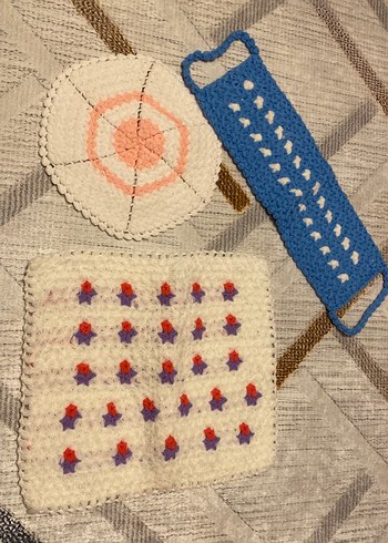 Renkli El Örgüsü Banyo lifi - Görsel 6