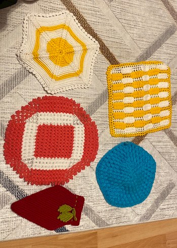 Renkli El Örgüsü Banyo lifi - Görsel 2