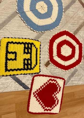 Renkli El Örgüsü Banyo lifi - Görsel 4