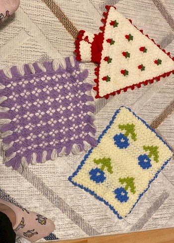 Renkli El Örgüsü Banyo lifi - Görsel 7