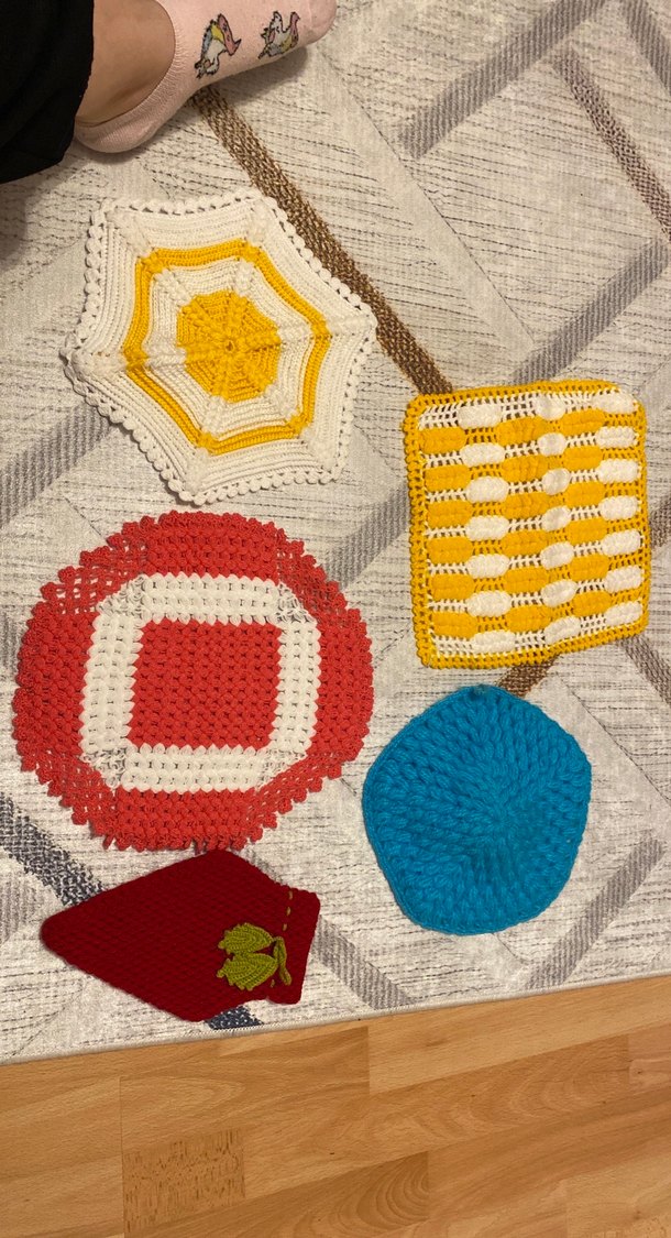 Renkli El Örgüsü Banyo lifi - Görsel 2