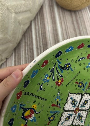 Yeşil, Desenli Geleneksel Tabak - Görsel 6