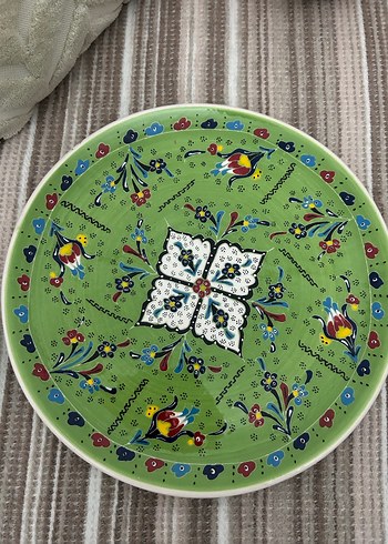 Yeşil, Desenli Geleneksel Tabak - Görsel 3