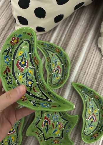 Yeşil, Desenli Geleneksel Tabak - Görsel 5