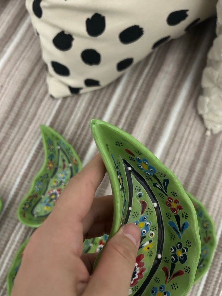 Yeşil,  Desenli Geleneksel Tabak - Görsel 4