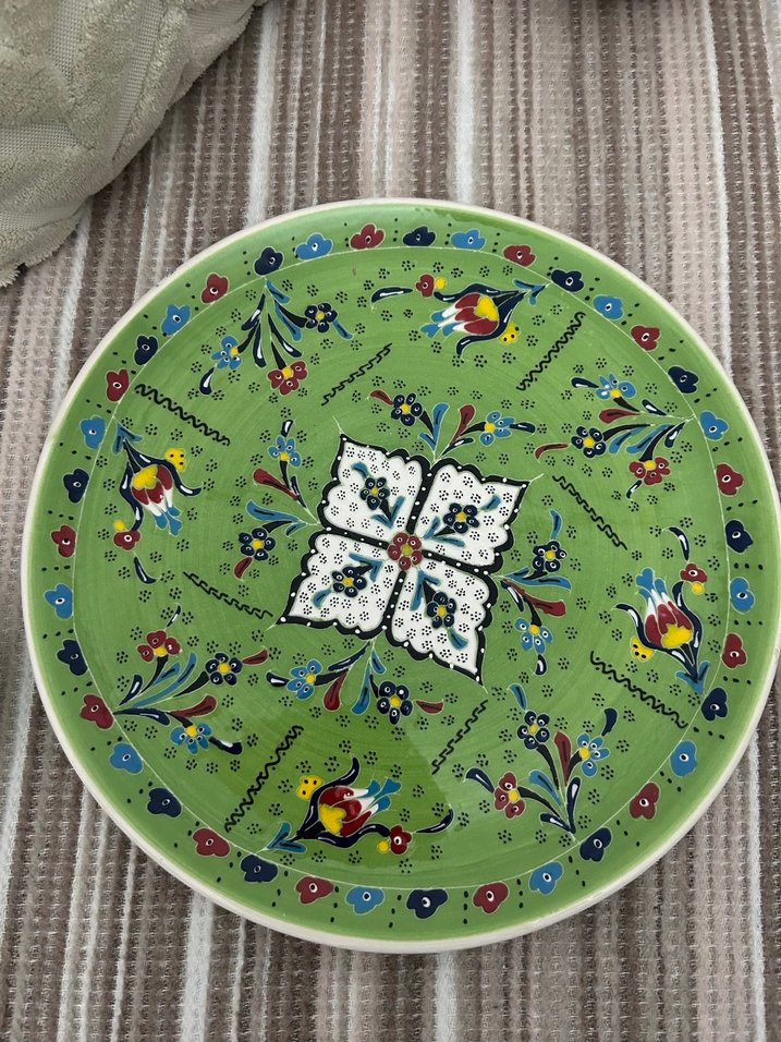 Yeşil,  Desenli Geleneksel Tabak - Görsel 3